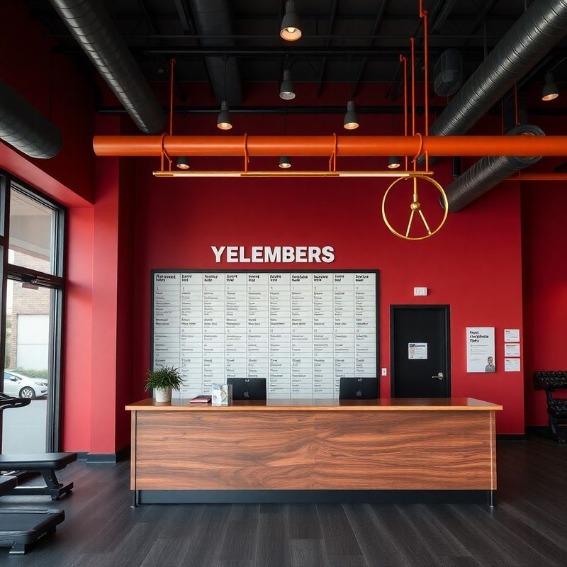 Sterling Group reception desk and membership wall in warm tones